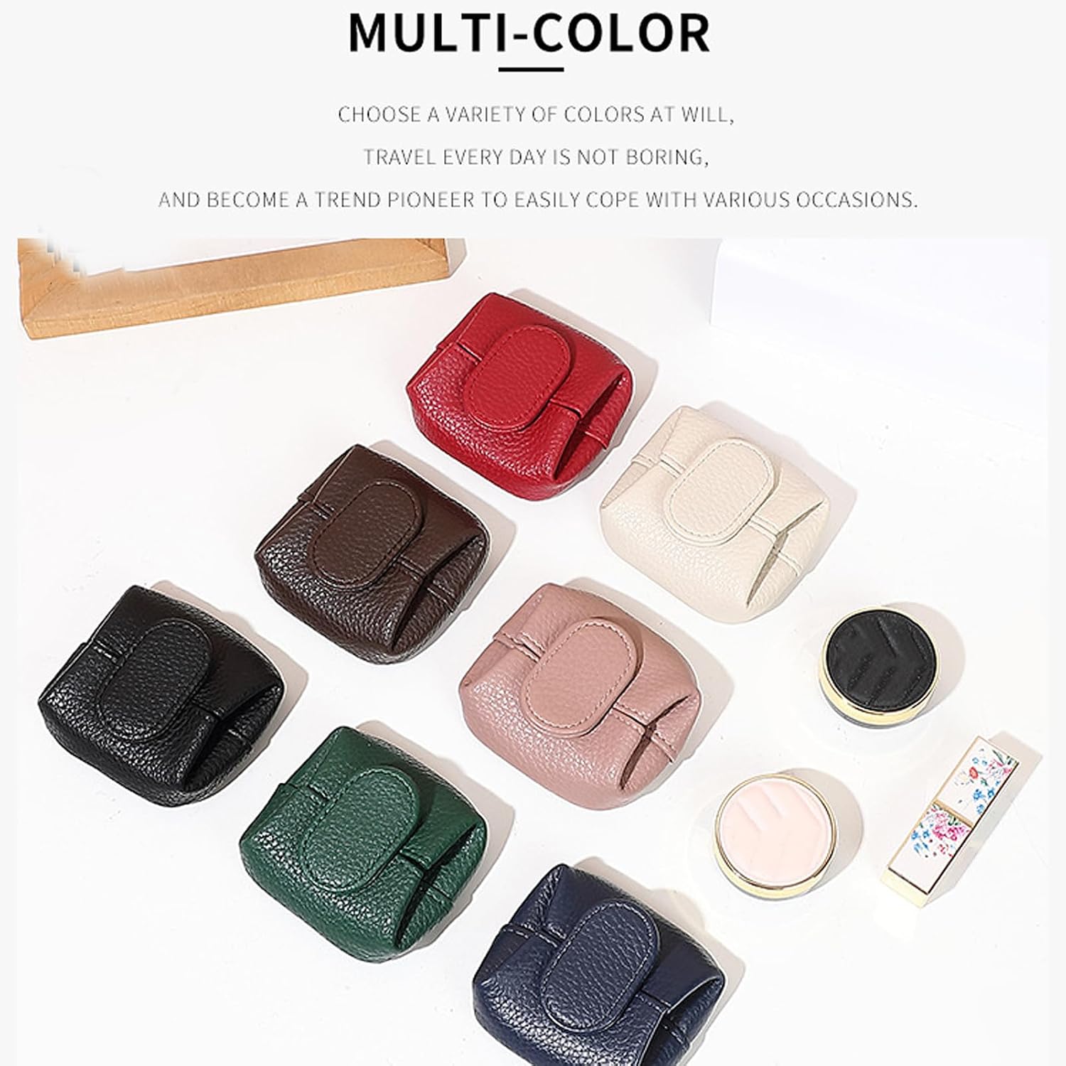 Coin Purse Wallet, Change Purses Pouches Leather Change Pouches Pockets Credit Card Lipstick Holder for Womens Purse