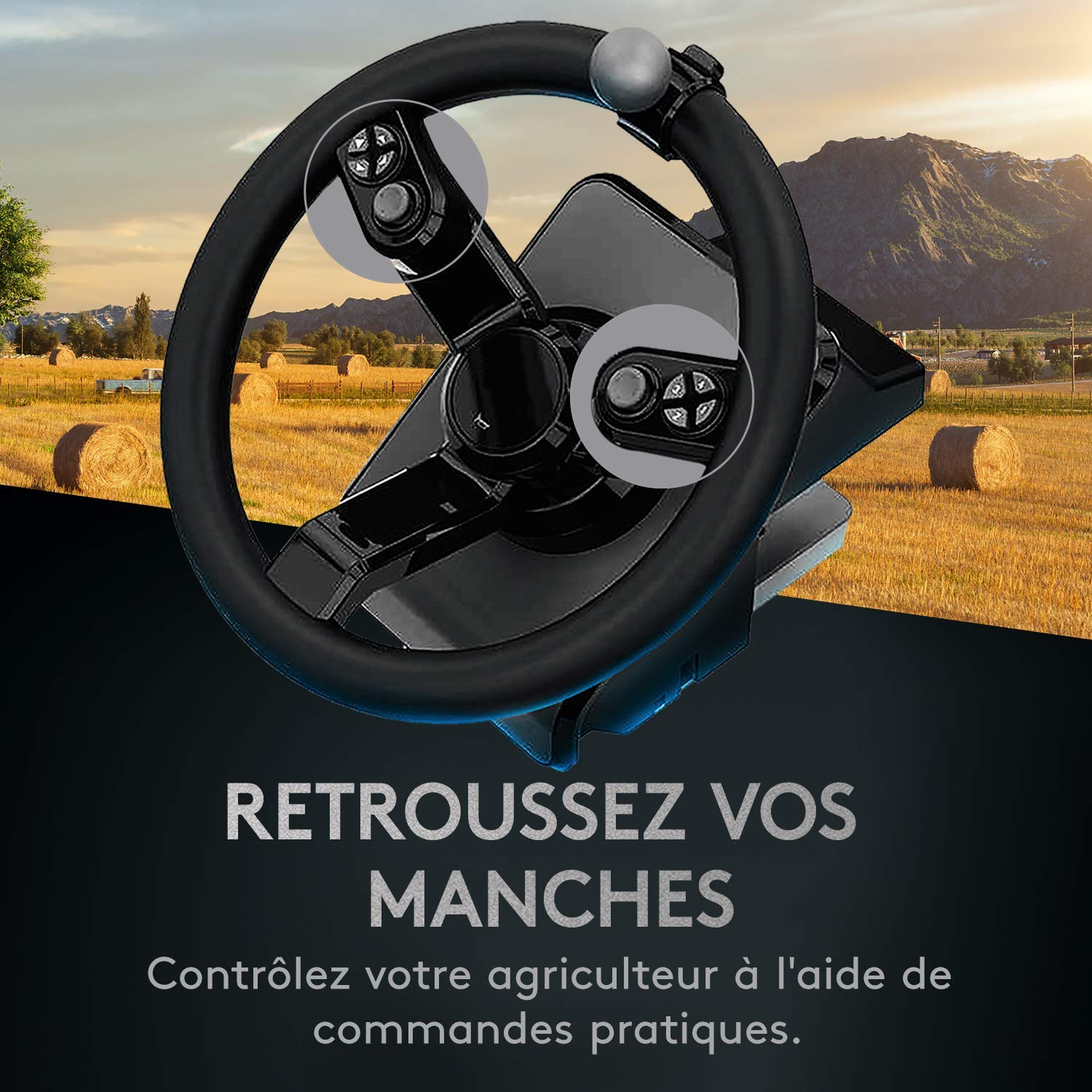 Logitech G Farming Kit di Simulazione Macchine Agricole, Volante Programmabile con Rotazione a 900 Gradi (Ricondizionato)