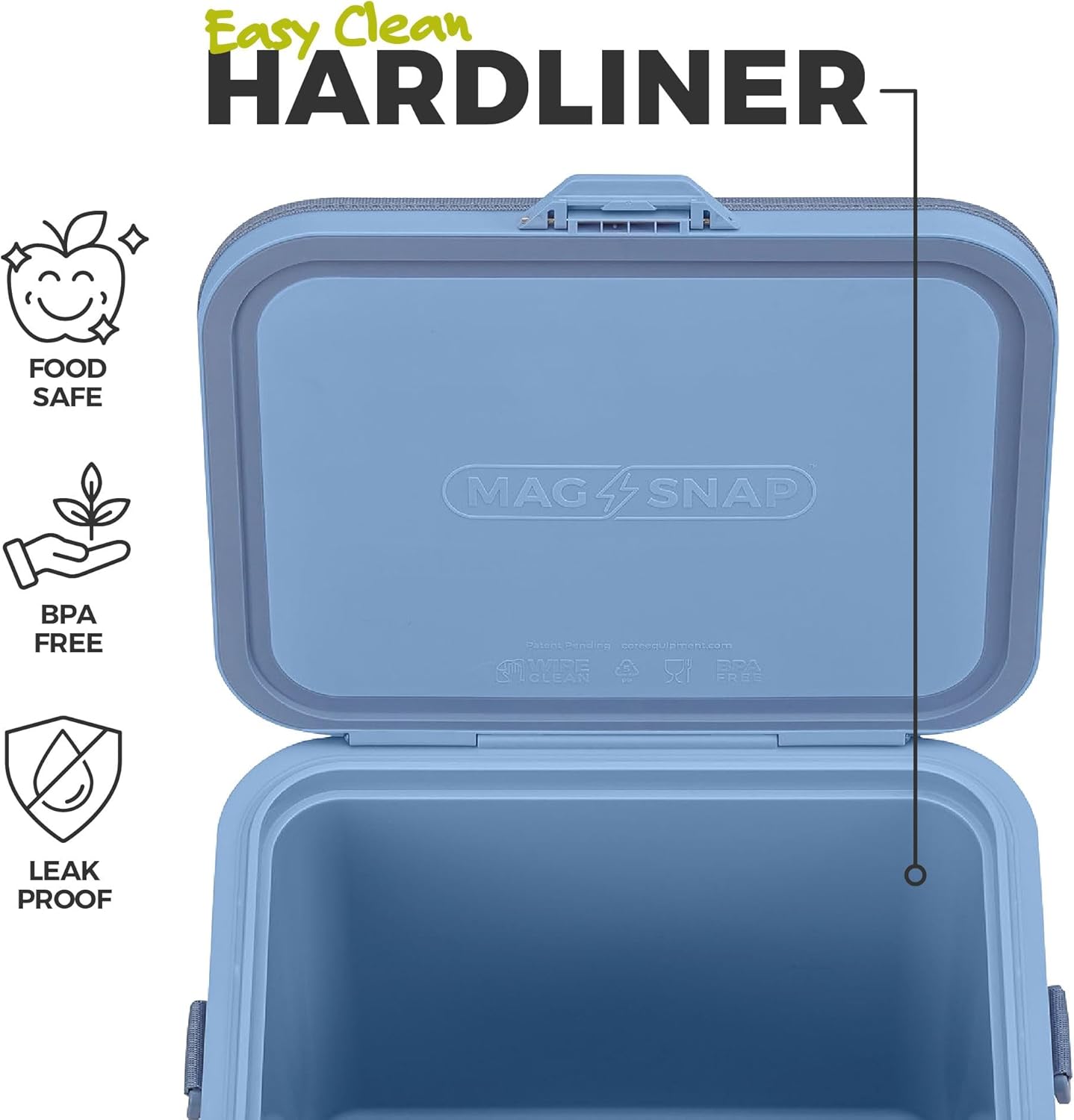 CORE Magnetic Zipperless 24 Can Soft Cooler | Insulated HardBody Liner Ice Chest Box | Best Portable Soft Cooler for Food & Beverages for Tailgating, Car Camping, and Family Beach Picnics