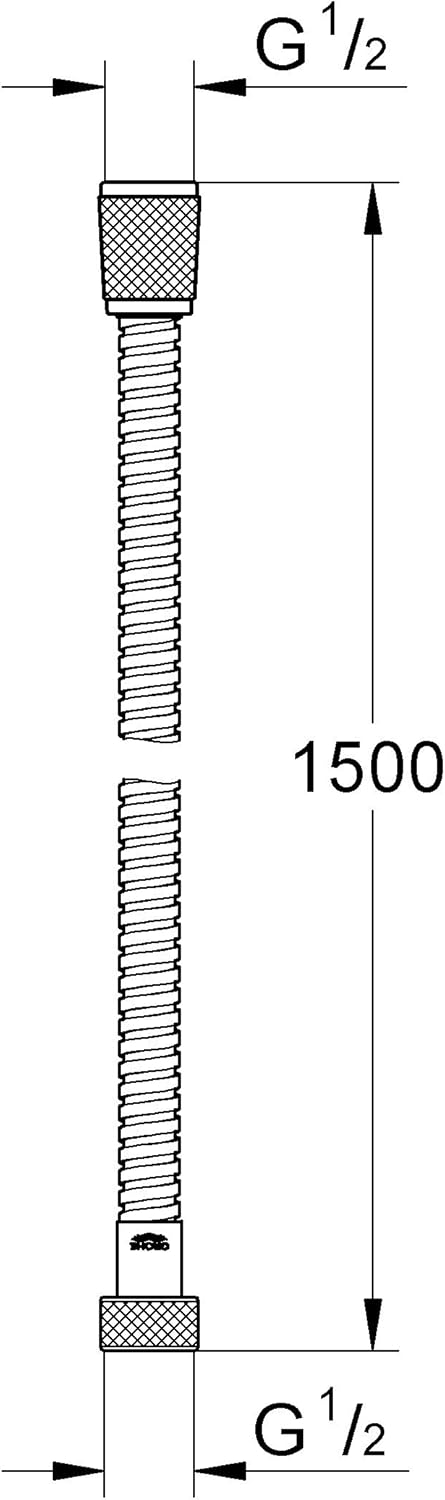 GROHE 28143000 RelexaFlex 59" Metal Longlife Shower Hose, Starlight Chrome - Grohe Shower Hose - 