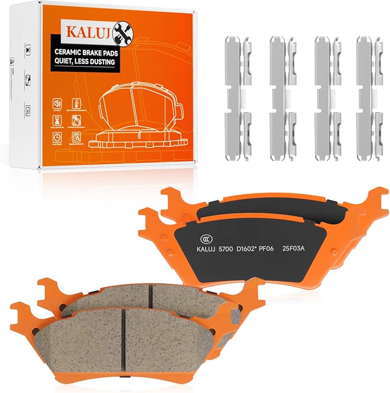 Pastilhas de freio traseiras cerâmicas KALUJ para Ford F-150 2012–2020 D1602 – Jogo com 4 unidades