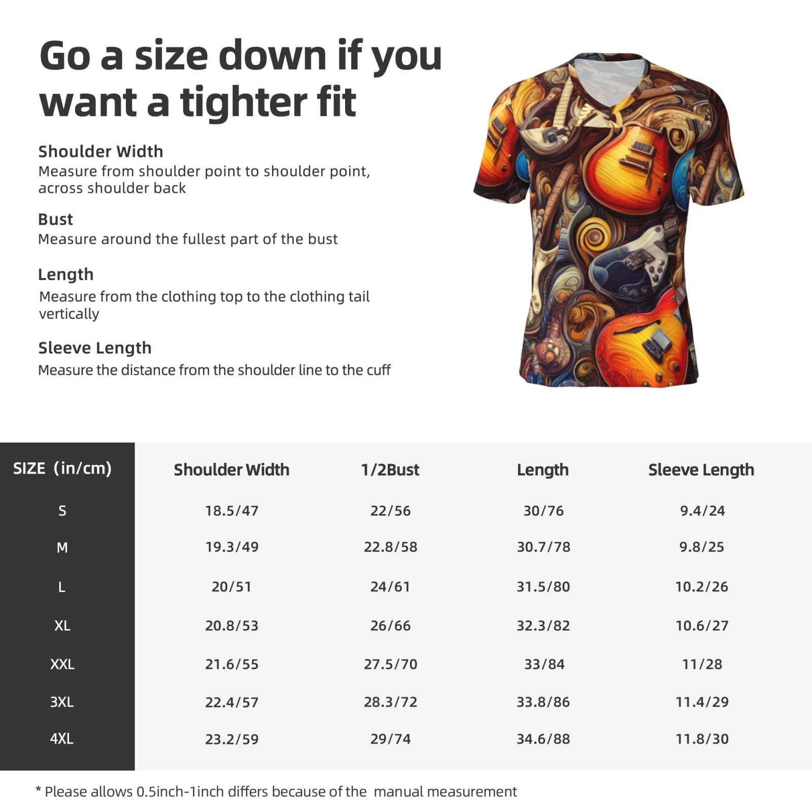 Stylish Athletic Sports Jersey Abstract-Electric-Guitars Men's Rugby Jersey Small Black