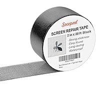 Vista 14 de Kit de Reparación de Malla de Ventana Gris, 4 pulgadas X 30 pies (360 pulgadas) Cinta de Reparación de Malla para Ventanas o Puertas, Cinta