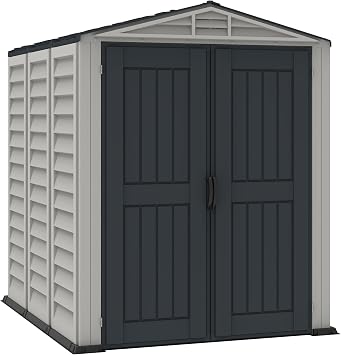 Duramax YardMate 5 x 8 Plus Plastic Garden Shed with Plastic Floor - Anthracite & Adobe -