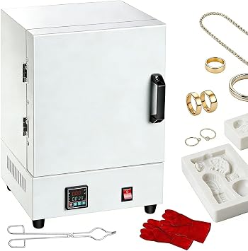 1150  Muffle Furnace, 2000W Electric Kiln for Jewelry Making, Digital Lab Oven for Dewaxing, Annealing & Heat Treatment, 4-Sided Constant Temperature