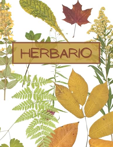 Herbario: Cuaderno para recoger hojas y flores secas, formato largo