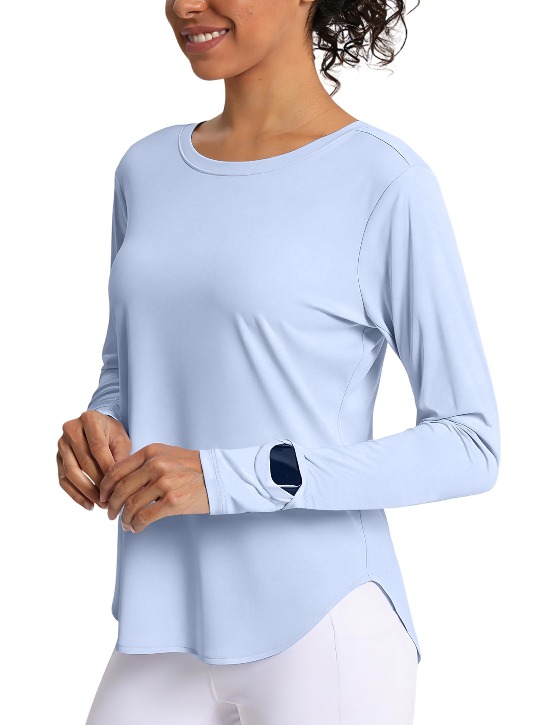 challmoti Women's Sun Shirts UPF 50+ Long Sleeve UV Protection Shirt Rash Guard Lightweight Quick Dry SPF Workout Hiking Tops-picture-49