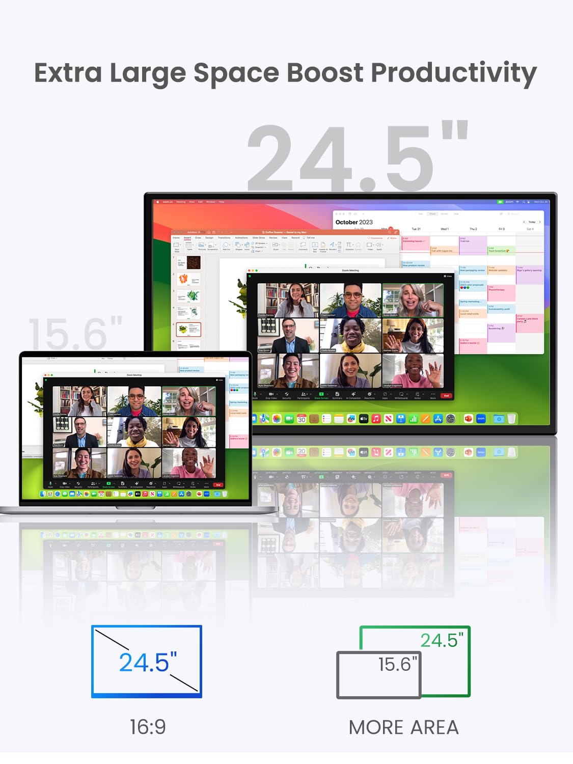 EVICIV Monitor Portatile 24,5 Pollici 2K 165Hz Grande Portable Monitor 2560 * 1440 1500:1 QHD IPS con Supporto/VESA/Mini HDMI/USB-C Schermo da Gioco Eye-Care per PC Laptop Telefono Switch Xbo