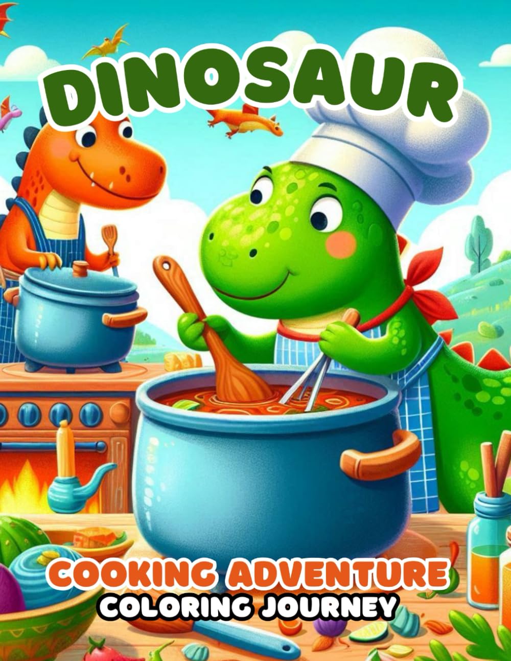 COOKING ADVENTURE DINOSAUR: Cooking adventure Dinosaur coloring journey