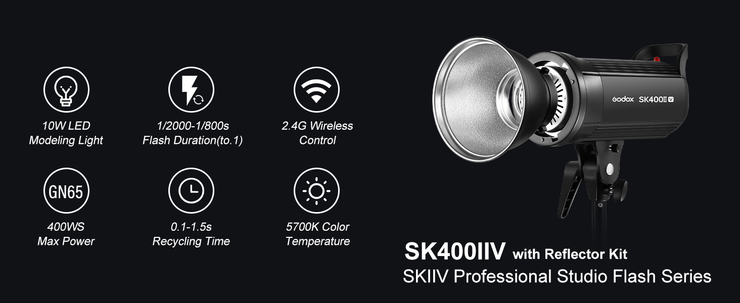Amazon.com : Godox SK400II-V SK400IIV 400Ws Photo Studio Strobe