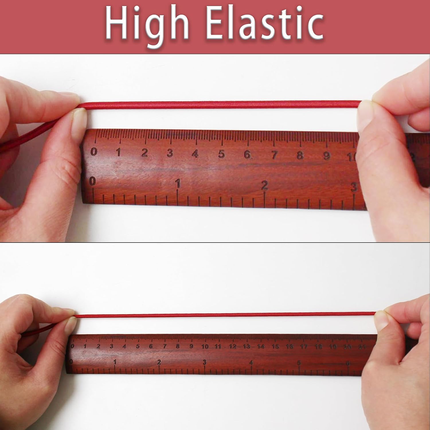 Maroon 3mm Round Elastic Bungee Cord 55ft 1/8'' Stretchy String image 3