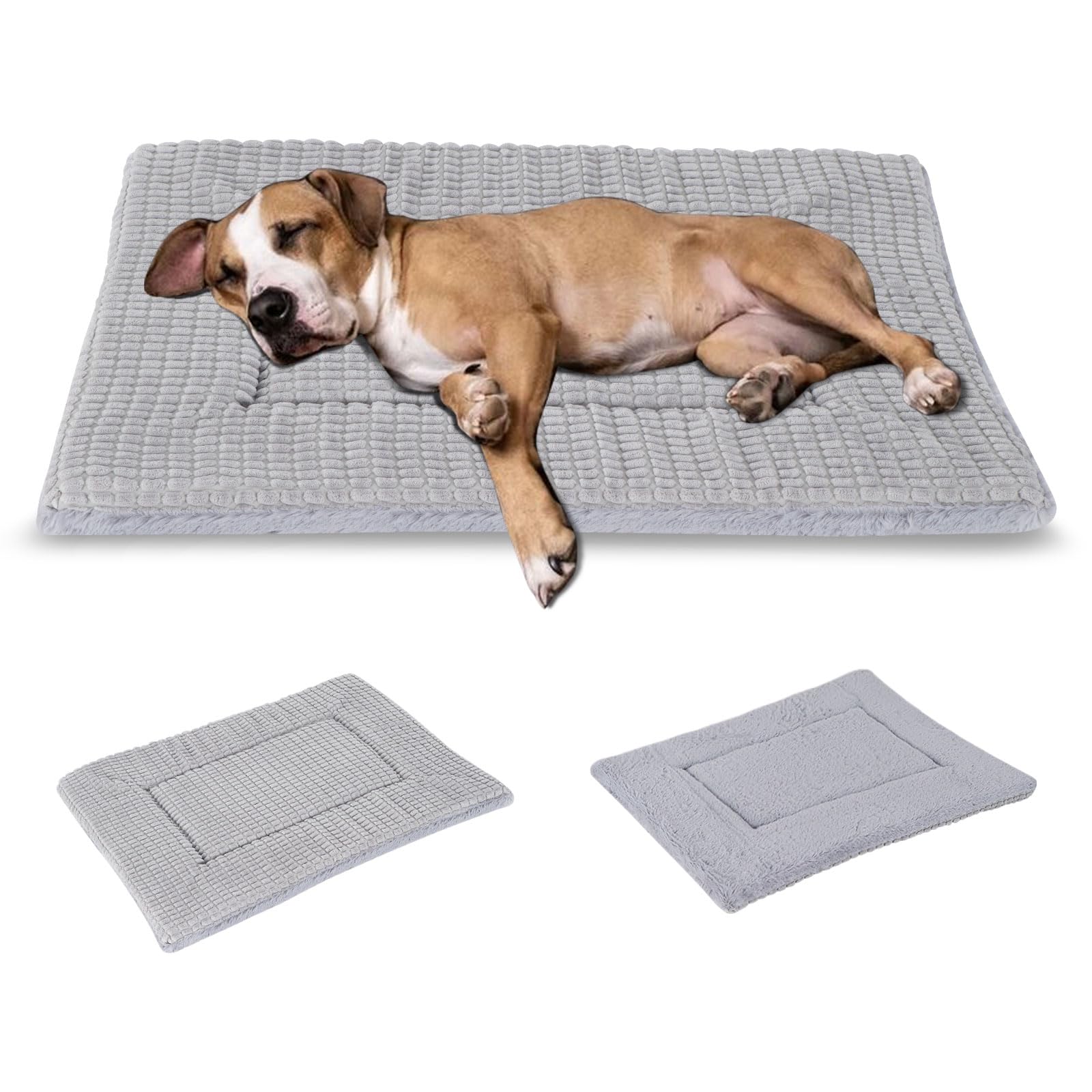 BVAGSS Cuscino per Cane Reversibile, Ultra Morbido Materassino Lavabile, Ortopedico Letto per cani Cuscino Cane Memory Foam Suave y Cálido XH079 (106x71x4cm,Grey)