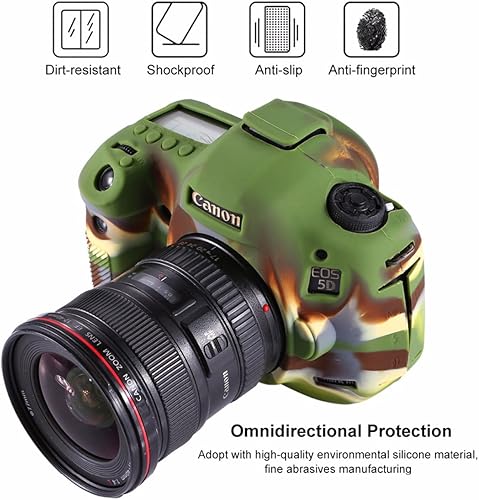 Miniatura 3 de Casos profesionales de silicona segura para cámara de carcasa de goma para Canon EOS 5D4 5D Mark IV Digital SLR Cámara protectora caso (verde