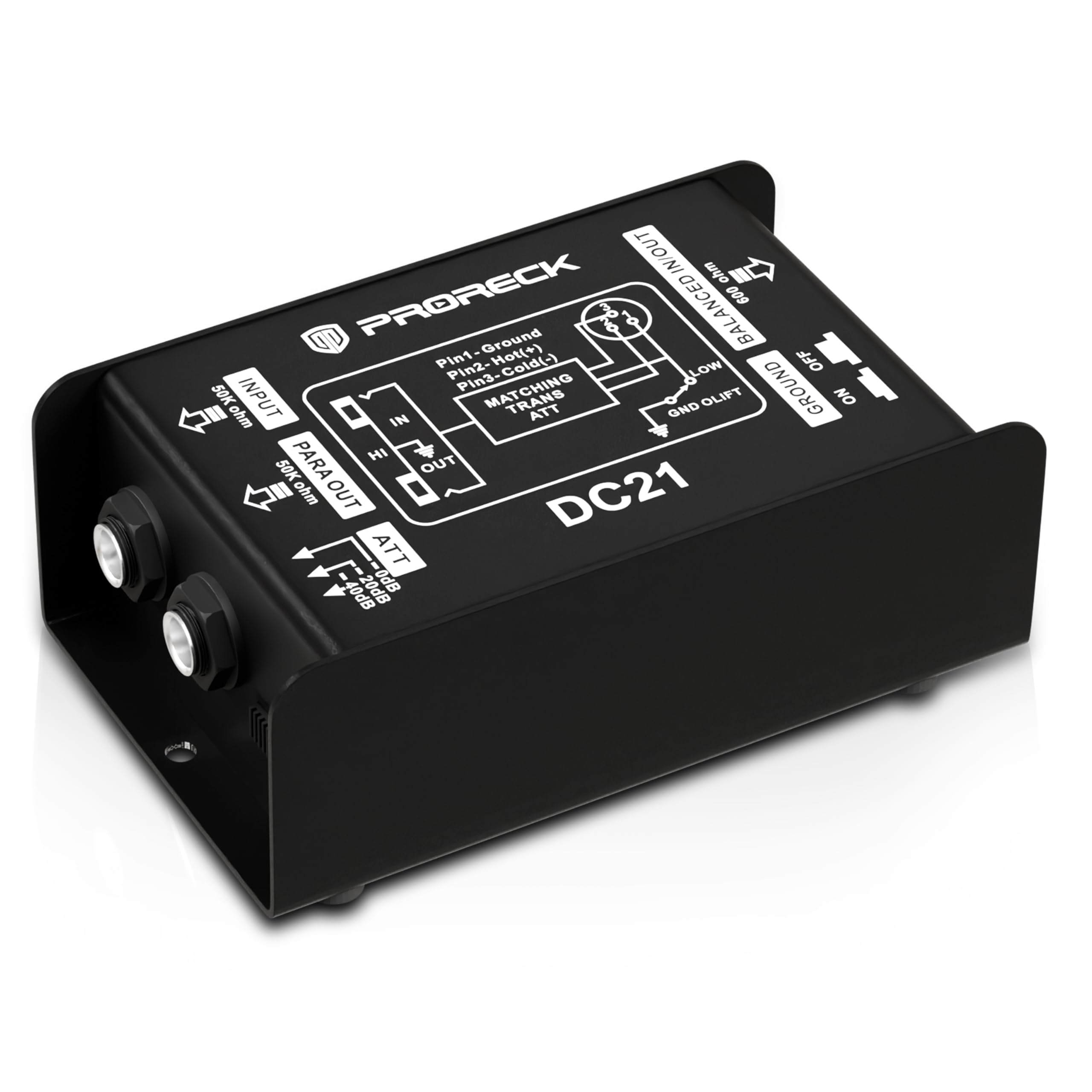 Amazon.com: PRORECK DC21 Passive DI Box for Guitar & Bass, Direct