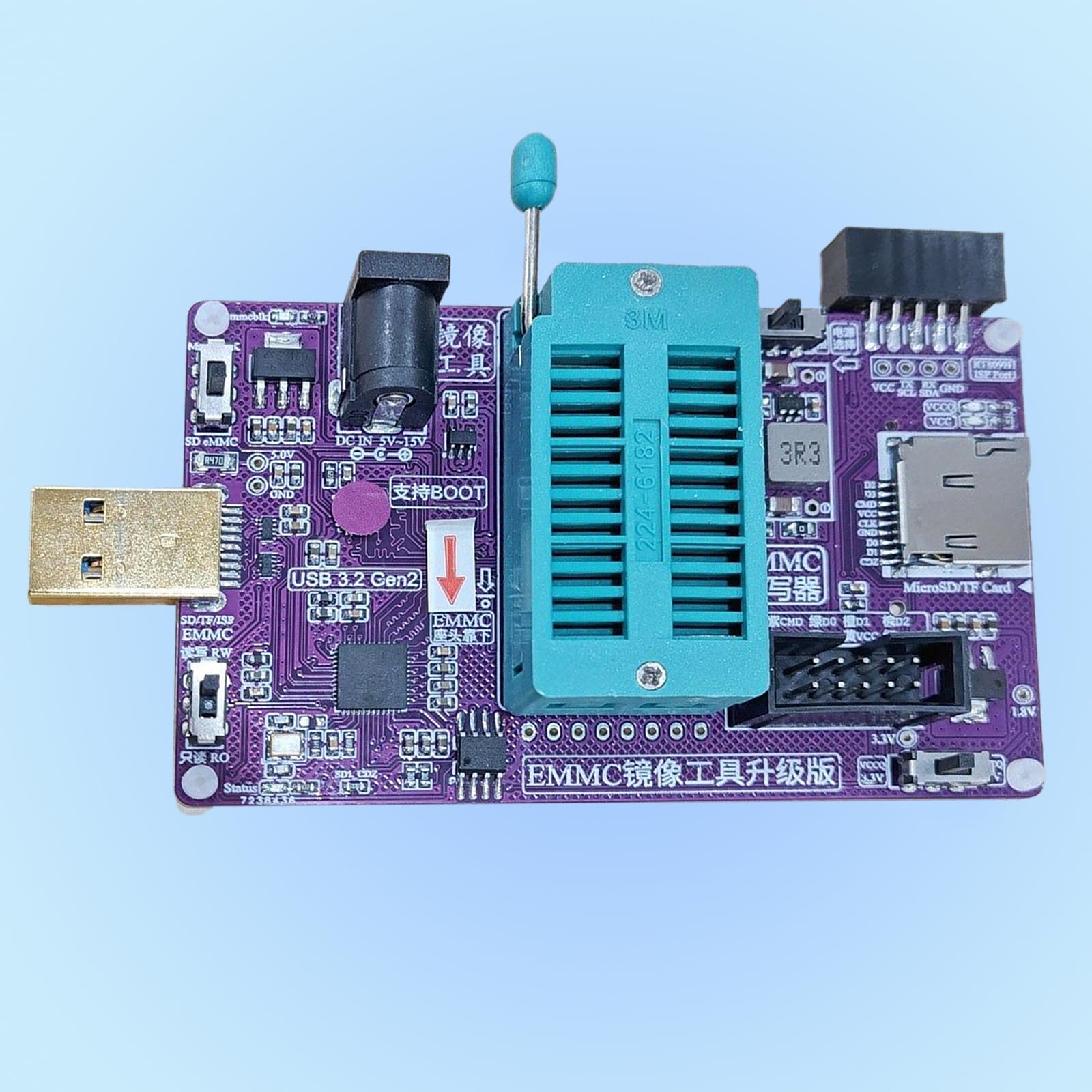 EMMC - Dispositivo di imaging con adattatore USB 3.0, supporto 809H per una programmazione efficiente dei chip e un programmatore portatile di backup