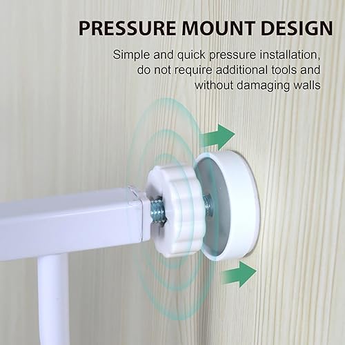 Miniatura 8 de Puerta de bebé con puerta de gato para escaleras, cierre automático y fácil de pasar, puertas para mascotas para perros para escaleras de 29.5 a