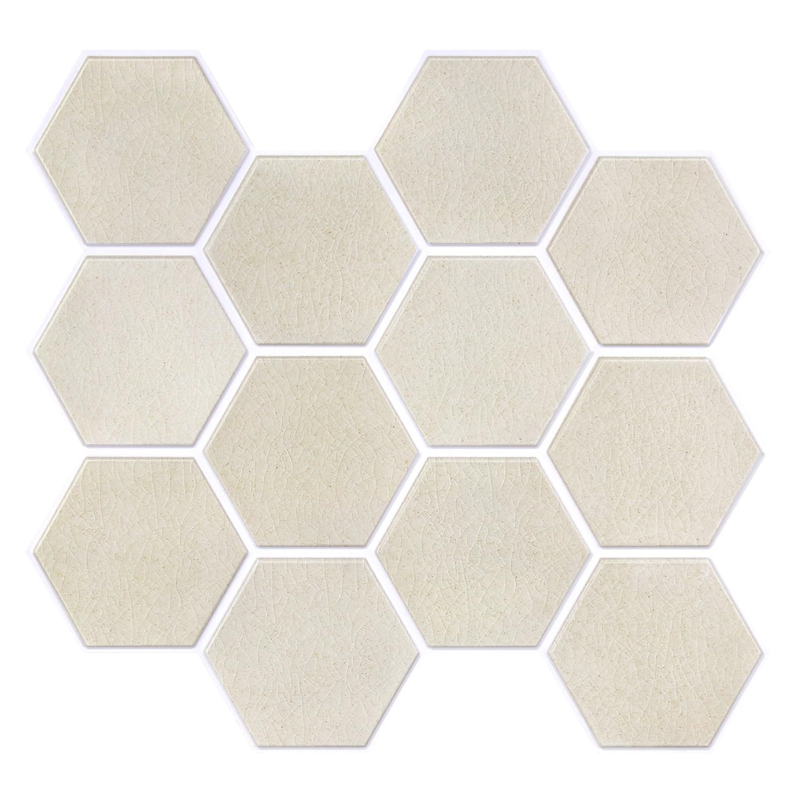 Azulejos Adhesivos 5/10 Uds. Adhesivo de pared 3D de PVC for pelar y pegar, 11,8 "X 11,8", impermeable, decoración de interiores, decoración de pared de salón(Beige,5PCS)
