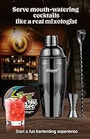 Vista 4 de KITESSENSU Juego de Coctelera, Juego de Coctelera de Martini de Acero Inoxidable con Mezclador de Cóctel de 24 Onzas con Agitador de Bebidas