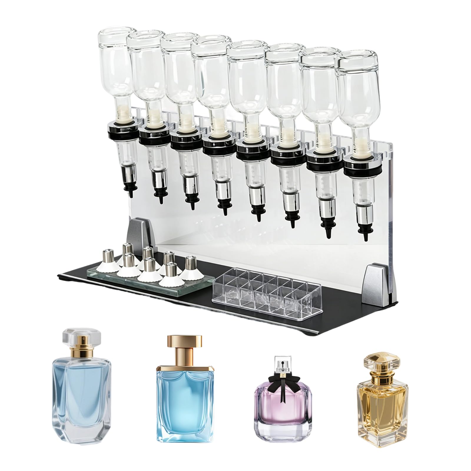 ZHENYUWANG Manual Perfume Dispenser Kit, Including 200ml Glass Bottles, Filling Machine, Adjustable Flow Rate, Suitable For Bars, Studios, Salons, And Shops