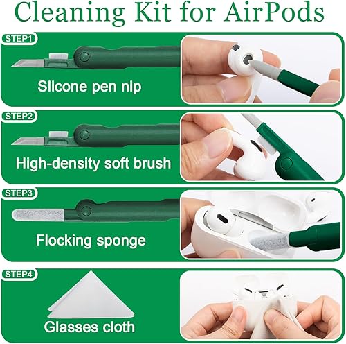 Miniatura 3 de walrfid Limpiador de pantalla de teléfono portátil, kit de limpieza de auriculares para Mac, MacBook, iPhone, iPod, AirPods Pro, lápiz limpiador con