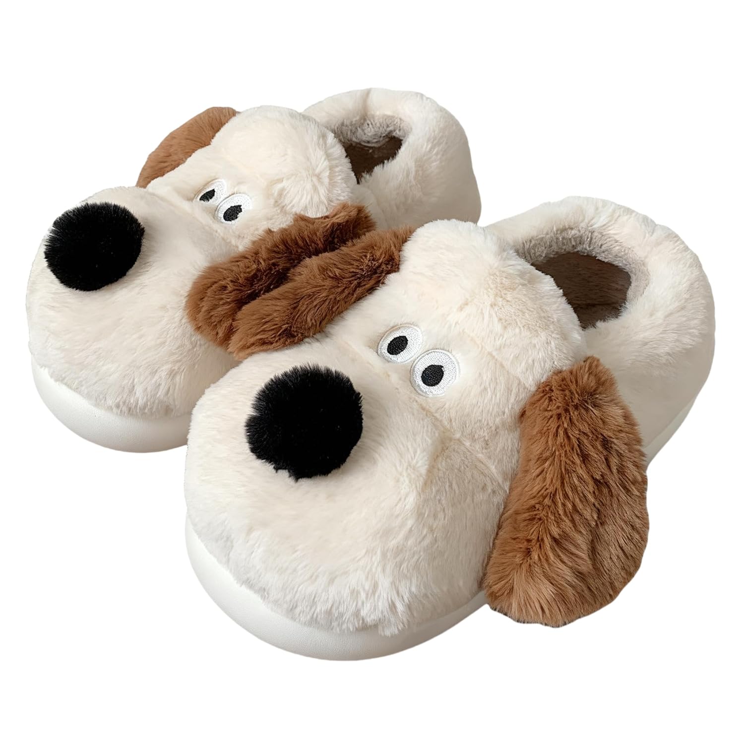 Cute Dog Slippers for Women and Men Animal Fluffy Slippers Womens Mens Fuzzy Slippers Plush Warm Cozy House