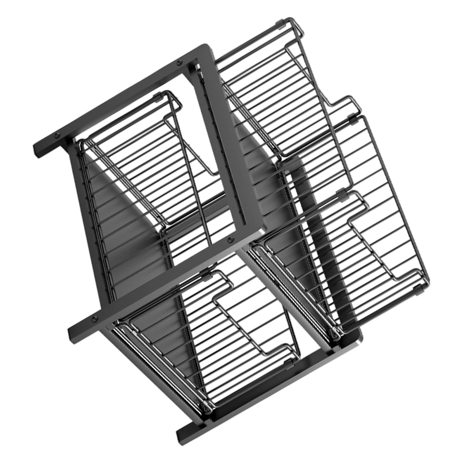 Xinsheinelry Sturdy Below Counter Storage Rack 2 Sliding Shelves for Effective Space Management Heavy Duty Shelf