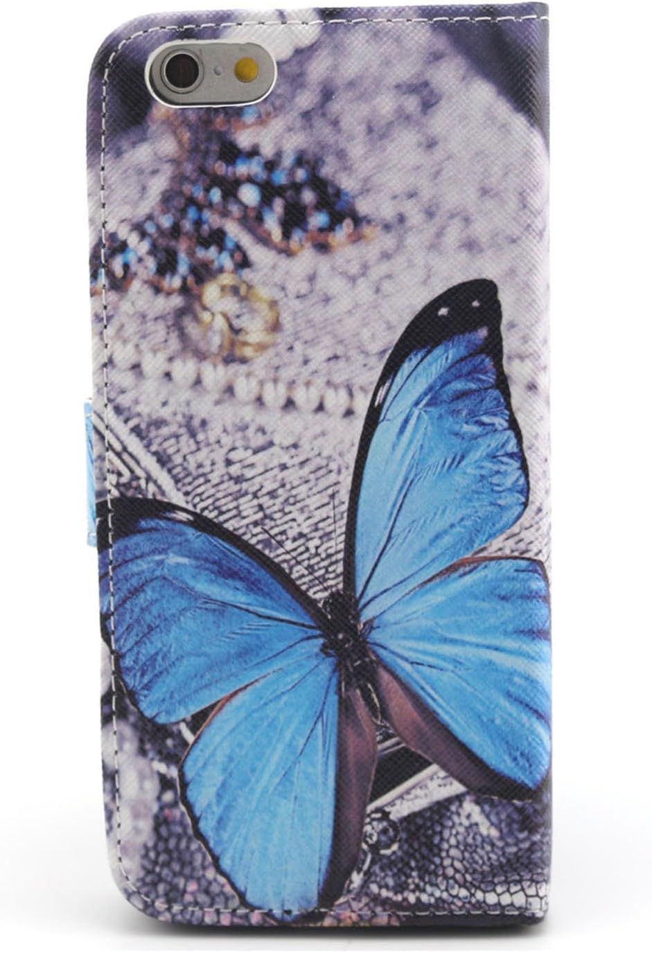 iPhone 6 Plus 5.5" Case, Speedtek Butterfly Pattern Premium PU Leather Wallet Flip Protective Skin Case with Magnetic Closure for Apple iPhone 6 Plus/6s Plus 5.5" (with Credit Card/ID Card Slot)