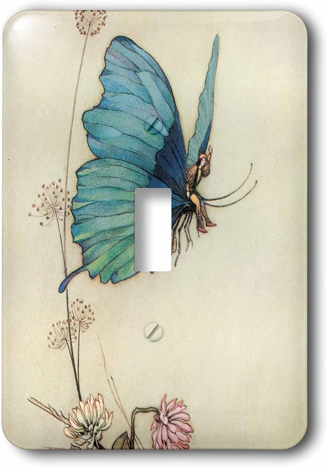 3dRose lsp_110172_1 Fairy in The Garden Vintage Art Light Switch Cover,Multicolor image 2