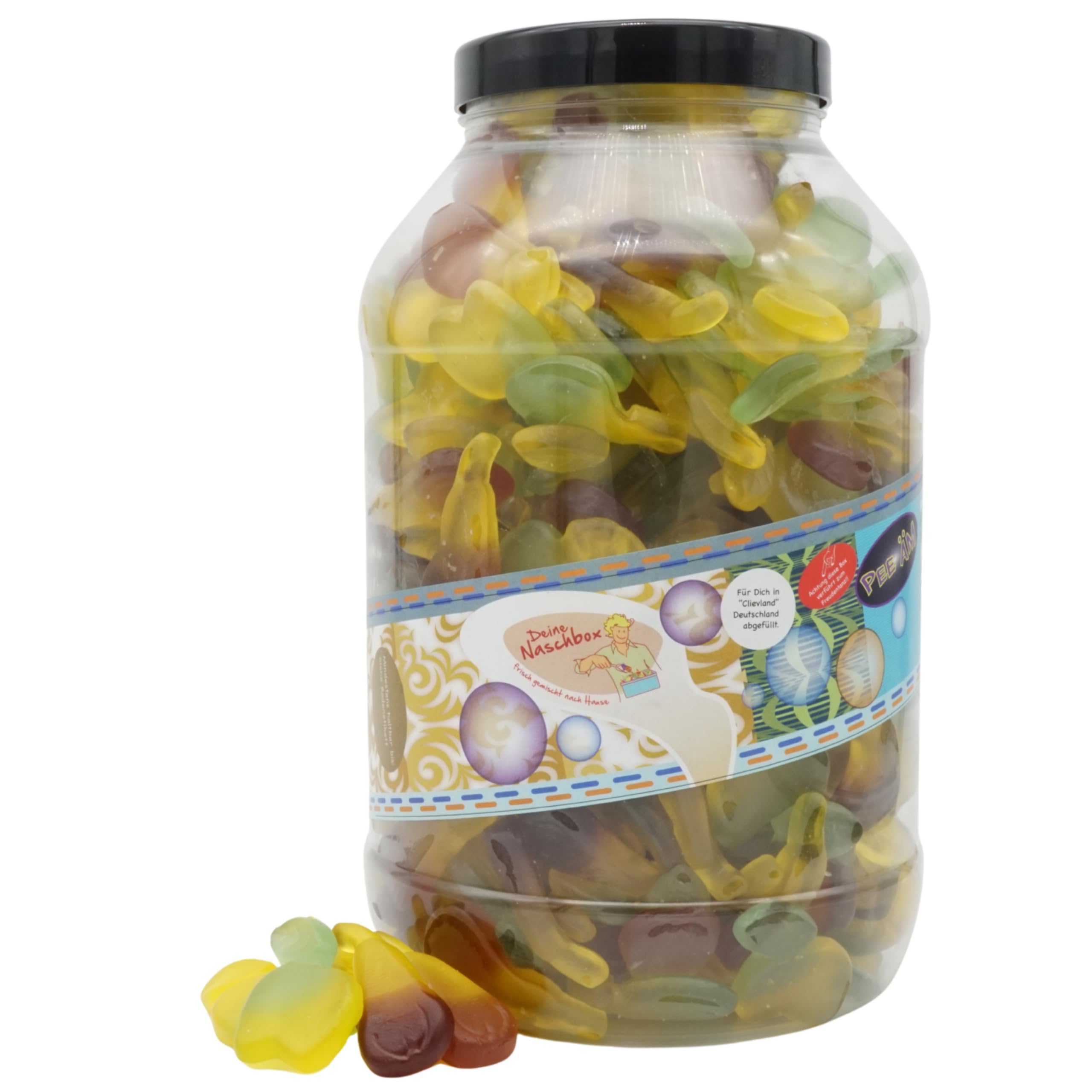 Deine Naschbox | Zuckerfreie Fruchtgummi Äpfel & Birnen | 3kg Mega Pot | XXL Großpackung für Party, Candybar & als Geschenk| Saftig, fruchtig & süß