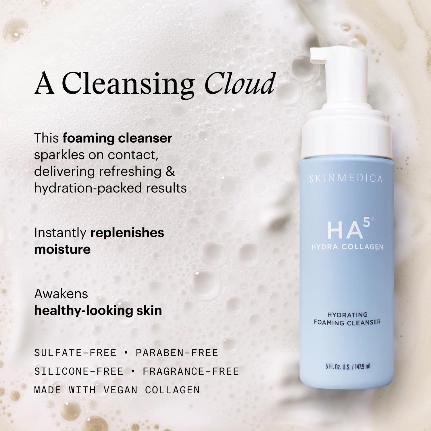 SkinMedica HA5 Hydra Collagen Hydrating Foaming Cleanser with Vegan Collagen