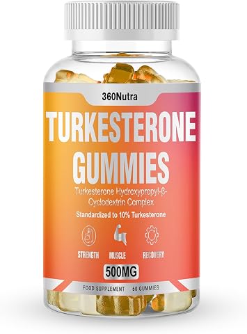Turkesterone Supplement| Ajuga Turkestanica Extract High Strength Muscle Support Gummies| Muscle Recovery and Muscle Growth Supplements| Vegan High Strength Gummies, Free from Soy, Additives