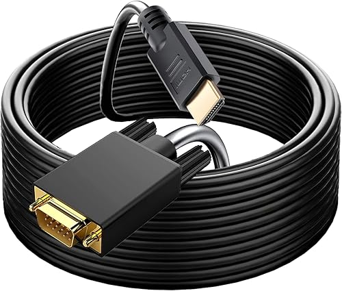 Adaptador HDMI a VGA de 16.5 pies, con convertidor de audio HDMI a VGA, cable HDMI a VGA con audio, cable HDMI macho activo HDMI-VGA de salida de