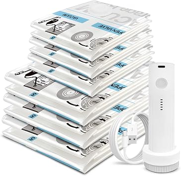 STORAGE MASTER Vacuum Storage Bags, Space Saver Bags 80% More Storage Space, with Electric Pump 12, Combo