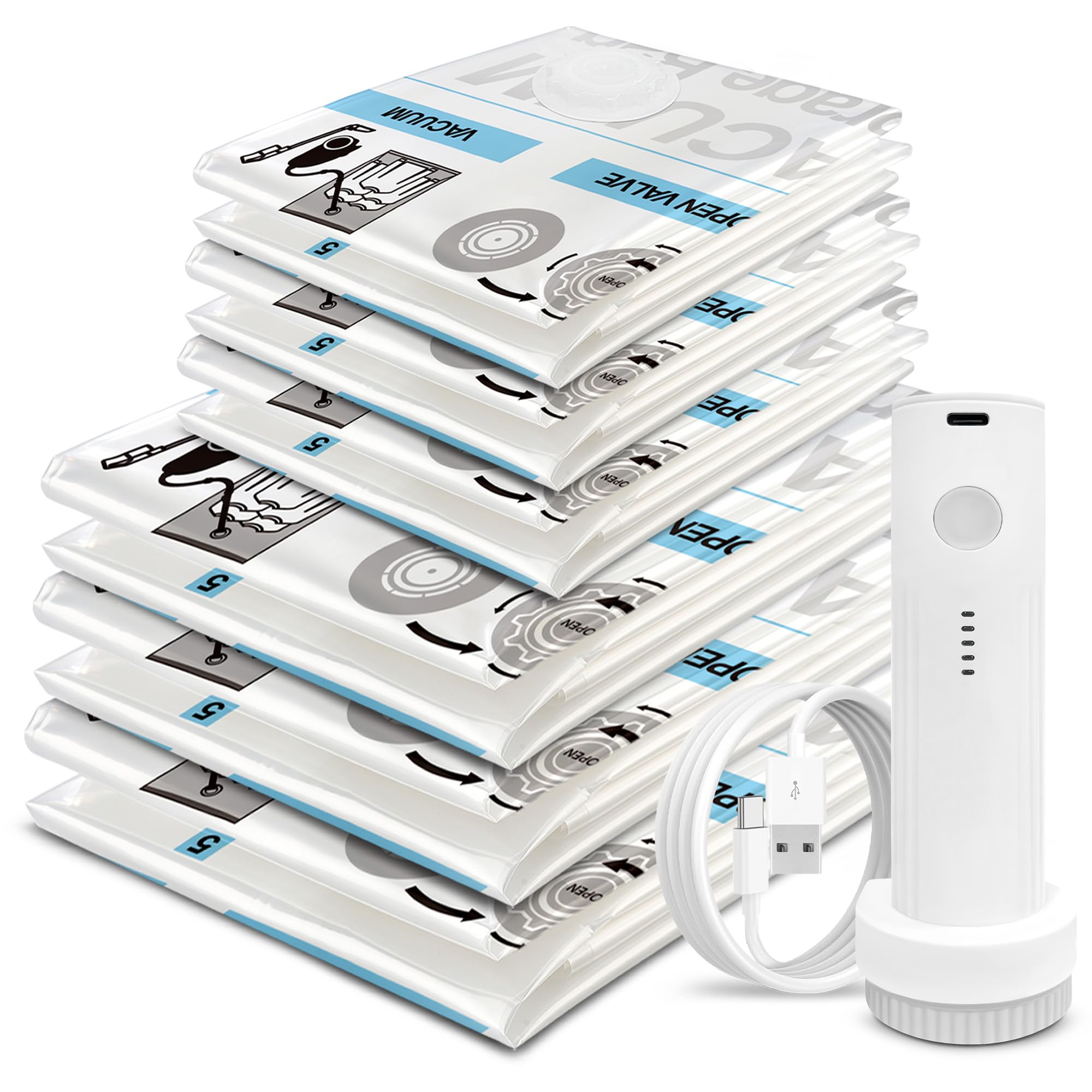 STORAGE MASTER Vacuum Storage Bags Space Saver Bags 80% More Storage Space with