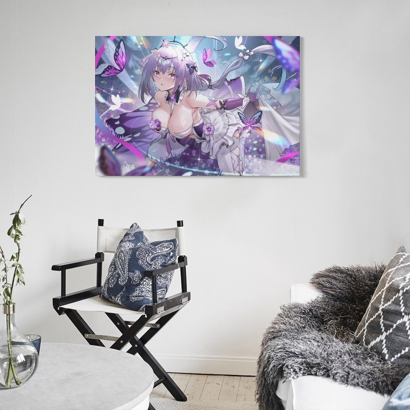 Large Anime Canvas Print - Purple Beautiful Waifu Artwork, Vibrant Pop Art Poster for Gamers & Modern Decor Frame-style-1 08x12inch(20x30cm)