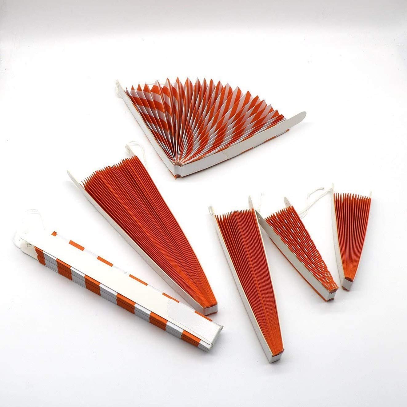Atpata Funky Paper Fans for Party Wall Decor and Backdrop (Set of 6 Pcs.) (Orange) 2