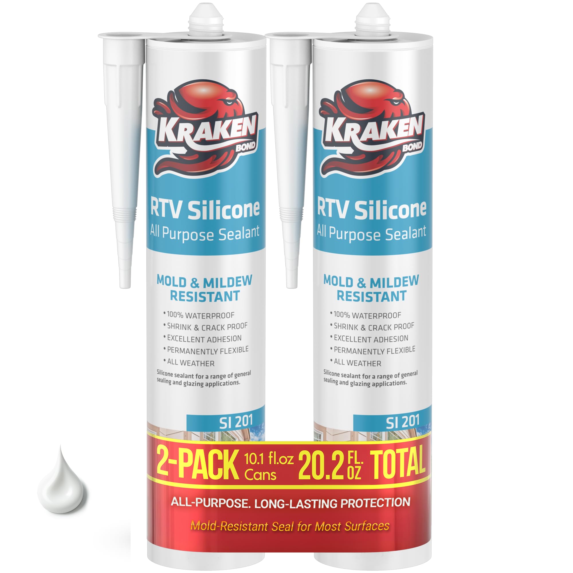 Kraken Bond White Silicone Sealant 2-Pack