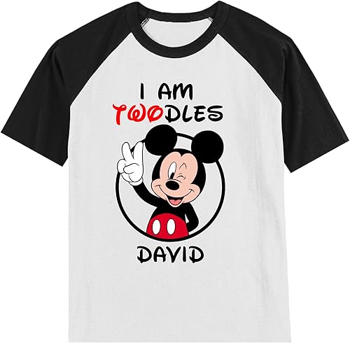 Vista 2 de Camiseta personalizada de Mickey para el segundo cumpleaños Camisa decorada a mano Personalizada con nombre y edad Camiseta unisex de manga corta