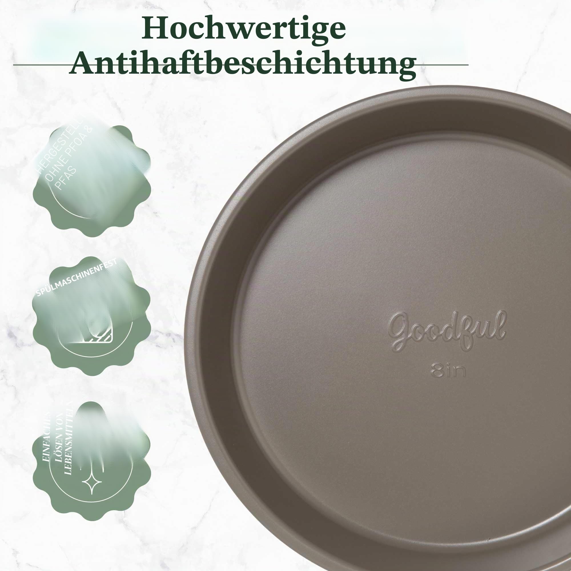 Goodful All-in-One Antihaft-Backformen-Set, stapelbares und platzsparendes Design, bestehend aus runden und quadratischen Pfannen, Muffinformen, Backblech und Bräter, spülmaschinenfest, 8-teilig,