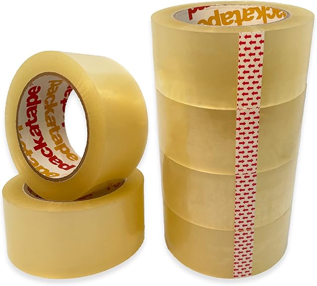 Packatape Packing Tape Jumbo Roll 120m Long Clear General Purpose 6 Rolls Per Carton 48mm x 120m Cellotape Packaging Boxes Cardboard Box Wrapping Boxing Parcels Moving House Removals Strong Parcel