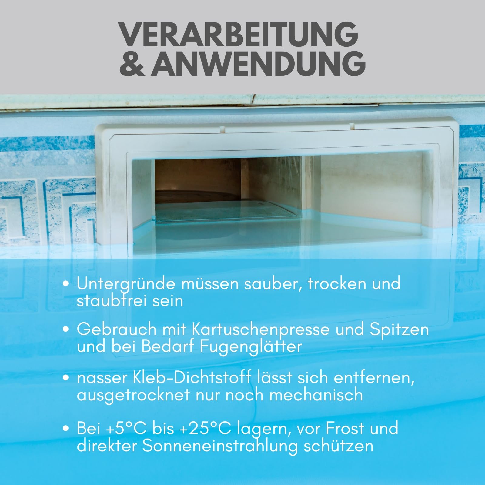 POD24 Poolfix Poolfix - Adhesivo de montaje para piscinas, polímero para pegar y sellar, se puede utilizar bajo el agua, resistente a los rayos UV, permanece permanentemente elástico, 290 ml