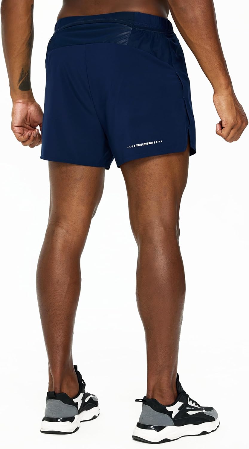 Men's Ultra Lightweight 3" Running Shorts Lined Marathon Trail Athletic Shorts - Image 2