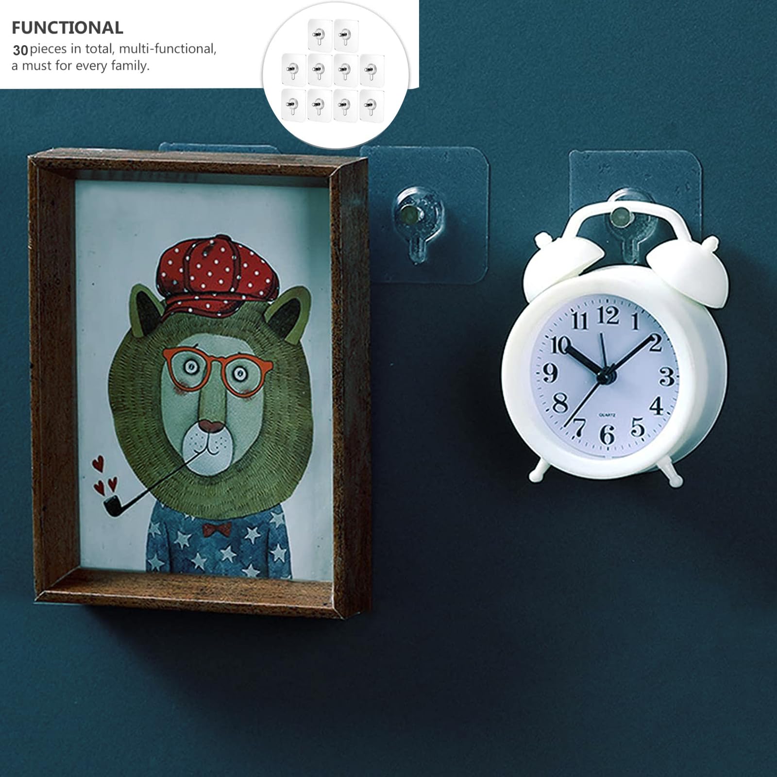 JUMUAO Lot De 30 Vis Adhésives Extra Solides - Crochets Muraux