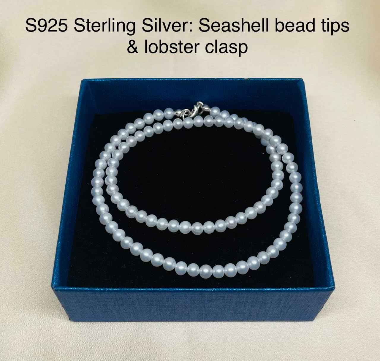 4mm AA Grade Freshwater Pearl Necklace for Women, Dainty Small Round Pearls with High Luster, S925 Sterling Silver, 16" Choker or 18" Princess Length, Elegant Jewelry Gift