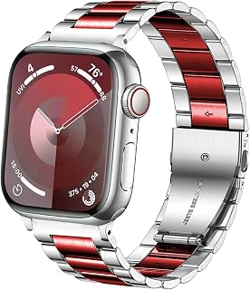 DEALELE Armbänd Kompatibel für iwatch 38mm 42mm 40mm 44mm 41mm 45mm 49mm, Solides Edelstahl Metall Ersatz Armband für Apple Watch Series 9/8 / 7/6 / 5/4 / 3 / SE/Ultra Damen Herren