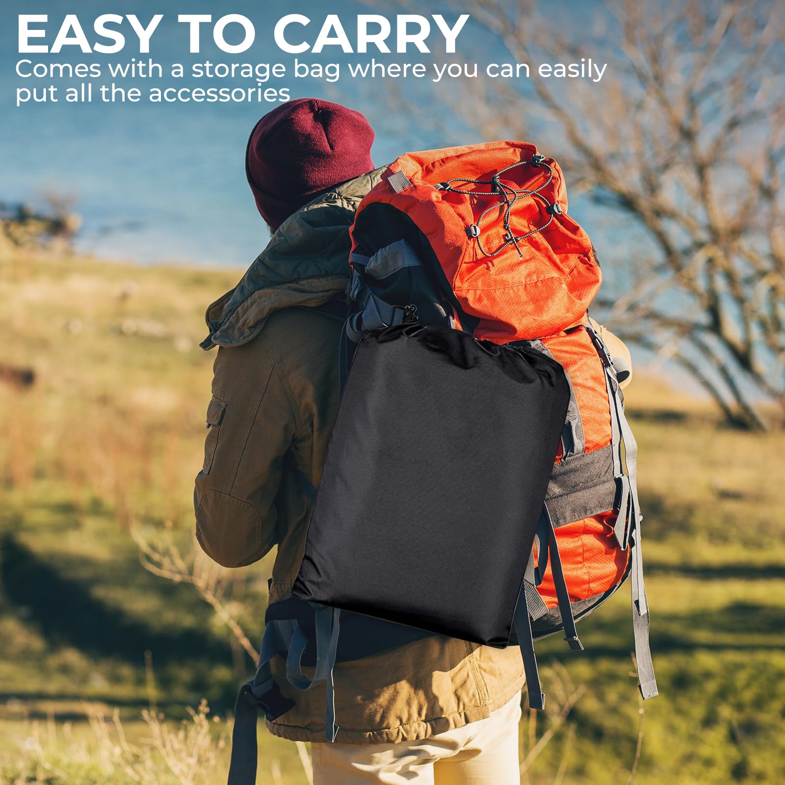 WC Portatile 20 L Capiente, Toilette Portatile Campeggio Pieghevole, Water Portatile Adulti Max 150 kg con 24 Sacchetti Igienici, Borsa per Il Trasporto & Cuscino per Campeggio, Auto, Viaggi