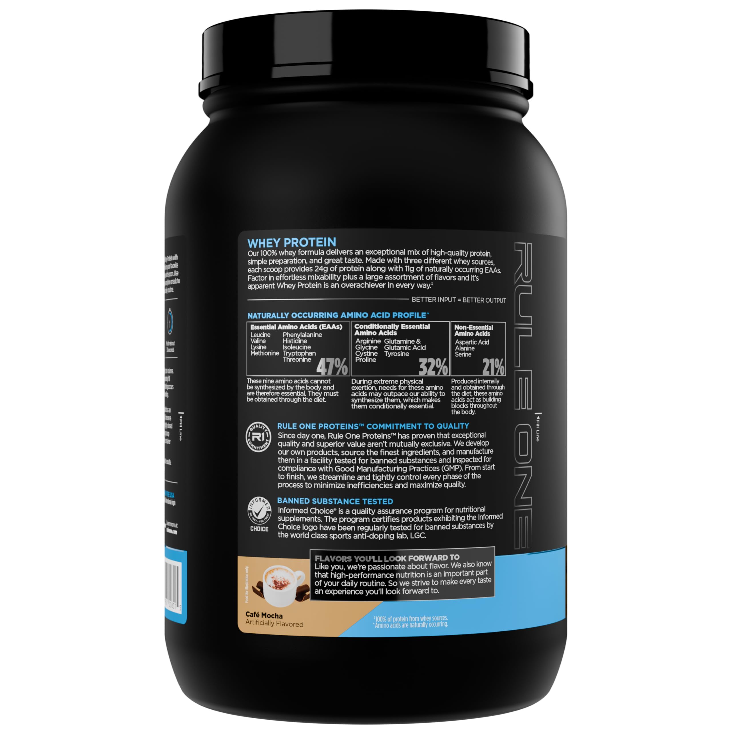 Rule 1 Proteins Whey Protein Powder, Café Mocha, 27 Servings — Amazon image 3