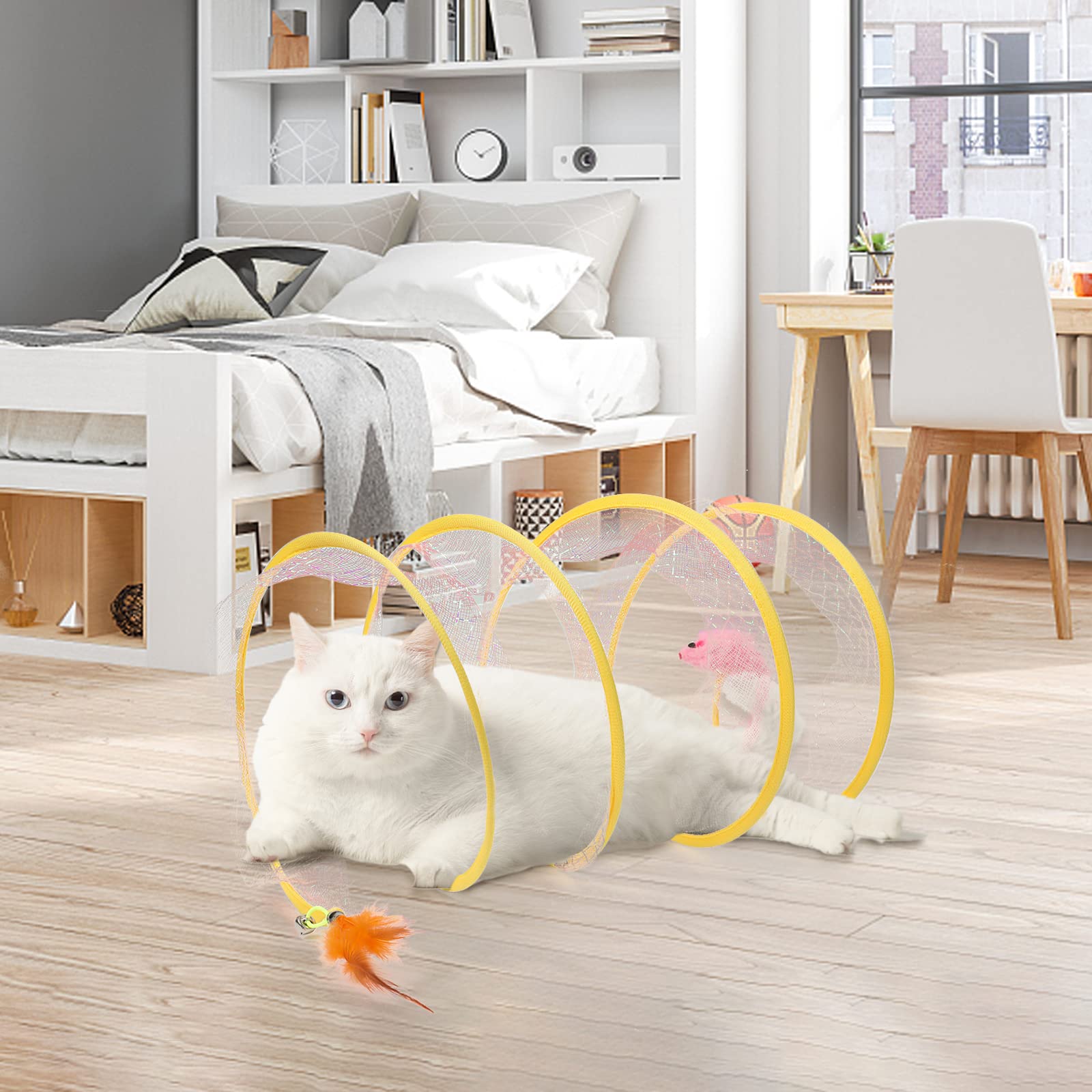 Amazon | 猫トンネル 猫のおもちゃ 屋内猫用トンネル 子猫用大型猫