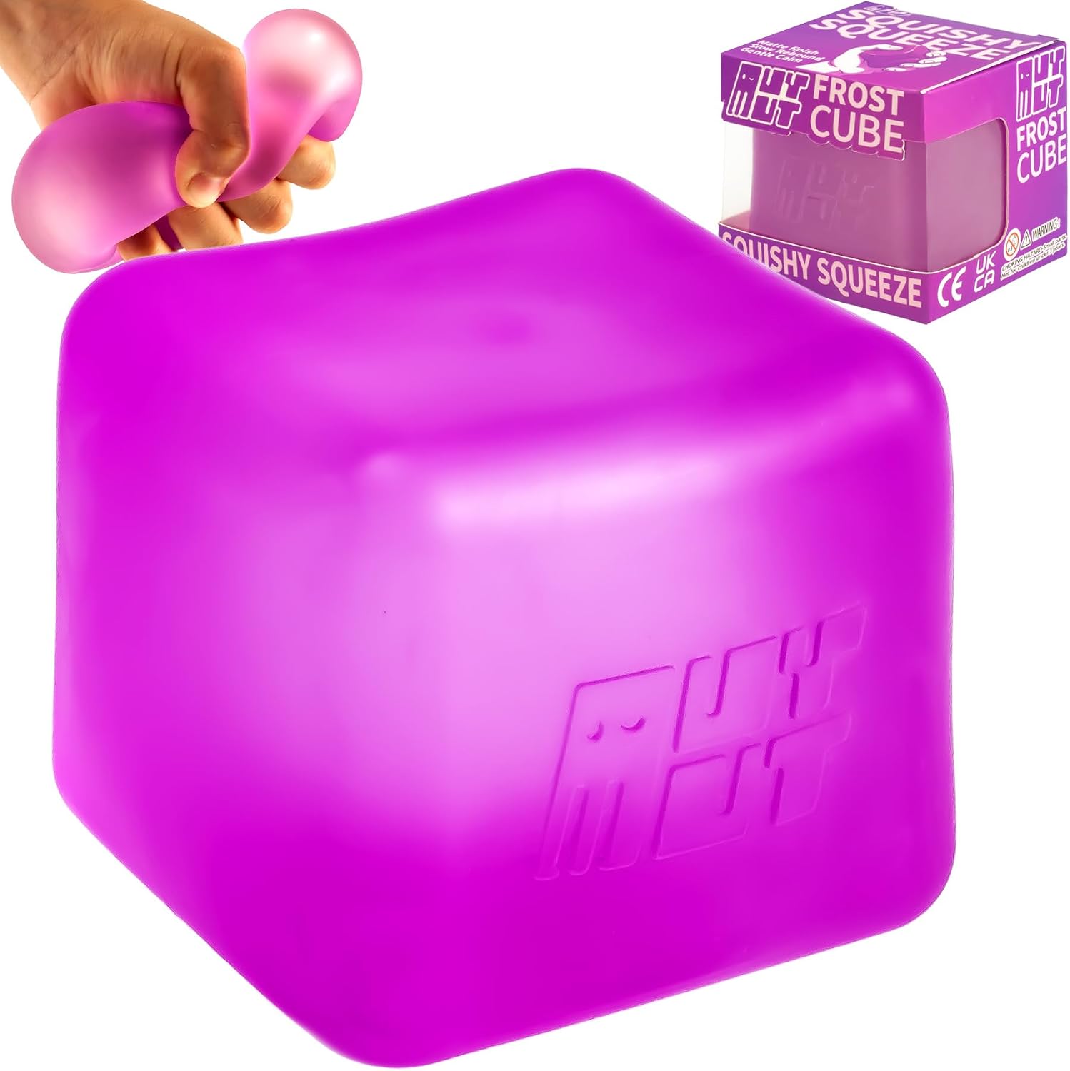 Premium Frost Cube – Soft Gel Squishy Fidget Toy | Matte Frosted, Non-Sticky, Odor-Free Texture & Reinforced Dual Leak-Proof Seals | Designed & Made in Our Own Factory | 1-Pack Purple