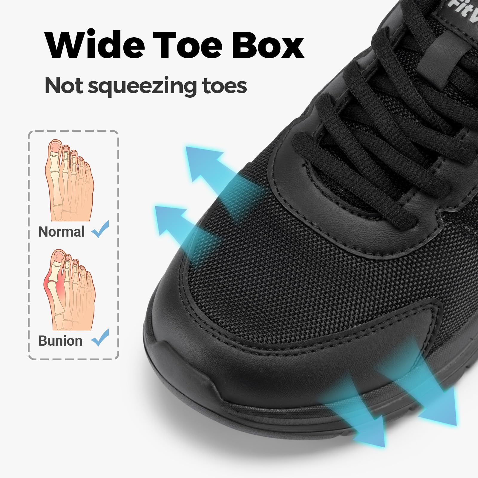 Fitville Extra Wide Buty Do Chodzenia Męskie Lekkie Buty Casualowe Absorpcja Wstrząsów I Odbicia Buty Fitness Oddychające Siłownia Elastyczne I Giętkie